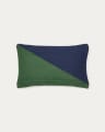 Housse de coussin Saigua 100% PET rayures diagonales vert et bleu 30 x 50 cm