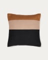 Fodera per cuscino Saigua 100% PET a righe nere e marroni 45 x 45 cm