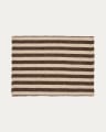 Selvana 2 individual cotton table mat set with beige and brown stripes