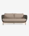 Catalina 3 seater sofa made with green cord and solid acacia wood, 170 cm FSC 100%