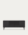Lenon sideboard 3 doors and 3 drawers solid wood and black oak veneer 200x86cm FSC Mix Credit