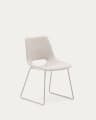 Zahara chair in beige with steel legs in a beige finish
