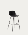 Tabouret Altea noir et pieds en acier finition noire 75 cm