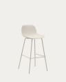 Tabouret Altea beige et pieds en acier finition beige 75 cm