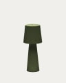 Arenys large outdoor metal table lamp in a green painted finish