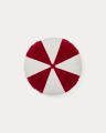 Coussin rond Odet en coton blanc et rouge Ø 45 cm