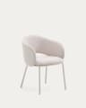 Maina chair in beige and steel legs in a beige finish, FSC Mix Credit