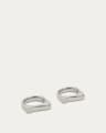 Aruc set of two semi-circular napkin rings in silver-plated stainless steel