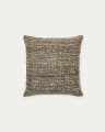 Housse de coussin Yadit en viscose et coton beige 45 x 45 cm