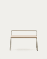 Tinn ash veneer bench with a beige metal structure, 75 cm