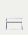 Banc Tinn en placage de frêne et structure en métal bleu 75 cm