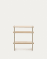 Tinn ash veneer shelf with a beige metal structure, 70 x 60 cm