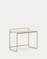 Tinn ash veneer desk with a beige metal structure, 75 x 45,5 cm