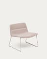 Zahara beige armchair and steel in a beige finish, 100% FSC