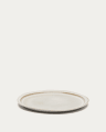 Piatto piano Coval in ceramica bianco