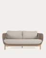 Catalina 3-Sitzer Sofa aus beigem Seil und massivem Akazienholz 170 cm FSC 100%