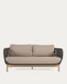 Catalina 3 seater sofa made with green cord and solid acacia wood, 170 cm FSC 100%