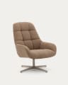 Fauteuil pivotant Jaspe marron clair et métal gris FSC 100%