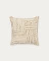 Anuba beige and green checked jacquard cushion cover 45 x 45cm