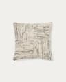 Anuba beige and black checked jacquard cushion cover 45 x 45cm