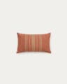 Housse de coussin Sairu en lin avec broderie en jute multicolore 30 x 50 cm