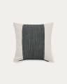 Zoren green pleated 100% linen cushion cover 50 x 50cm