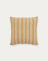 Naila mustard contrasting stripe cushion cover in acrylic fibres 50 x 50cm