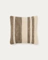 Aylin beige jute-embroidered cotton cushion cover 50 x 50 cm