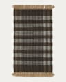 Rug Barani in synthetic fibers brown and black 60 x 90 cm