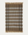 Rug Barani in synthetic fibers brown and beige 60 x 90 cm