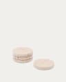 Zera set of 4 beige marble coasters