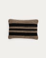 Aylin black jute-embroidered cotton cushion cover 40 x 60 cm