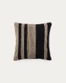 Aylin black jute-embroidered cotton cushion cover 50 x 50 cm