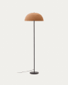 Nibla black metal floor lamp with terracotta effect shade