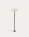 Nibla black metal floor lamp with white clay-effect shade