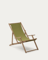 Vilara green outdoor folding deck chair made of FSC 100% solid acacia wood