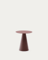 Table d'appoint Wilshire en verre trempé dépoli et acier finition terracotta mat Ø50 cm