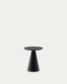 Wilshire side table with frosted tempered glass and steel with matt black painted finish Ø35cm