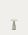 Wilshire side table with frosted tempered glass and steel with matt grey painted finish Ø35cm