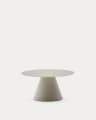 Wilshire tempered glass and metal coffee table with a matte grey finish, Ø 80 cm