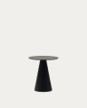 Table d'appoint Wilshire en verre trempé et métal avec finition peinture noir Ø 50 cm