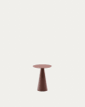 Wilshire  side table with frosted tempered glass and matt terracotta painted steel finish Ø30cm