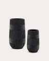 Set of 2 Tival black cement-effect planters Ø 45cm