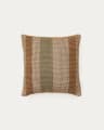 Cushion cover Lunet 100% PET with beige and green stripes 45 x 45 cm