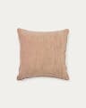 Aleos pink cushion cover in melange fabric with contrasting trim 45 x 45cm