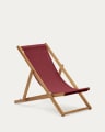 Adredna maroon outdoor folding hammock made of FSC 100% solid acacia wood