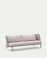 Sedalis outdoor 3-seater sofa in aluminium and taupe rope cord 210cm