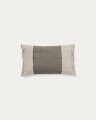 Lorin green linen cushion cover with fringing 30 x 50cm