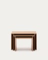 Litto set of 3 oak veneer nesting tables with a natural colour finish 60 x 40 / 51 x 36 / 42 x 31 cm