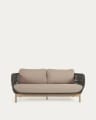 Catalina 3 seater sofa made with green cord and solid acacia wood, 170 cm FSC 100%